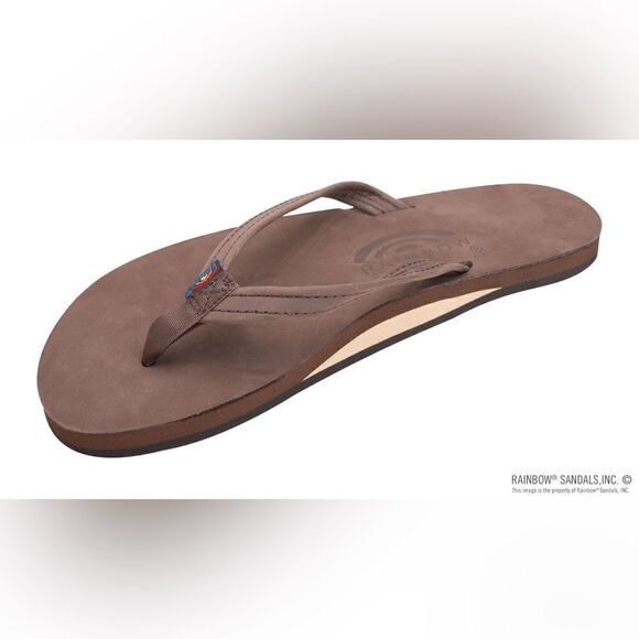 Rainbow Sandals Sing Layer Leather Narrow Strap  Expresso (8.5-9.5) NWT IN PKG - Picture 1 of 9